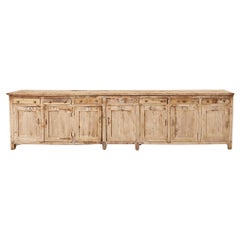 Antique Monumental Industrial Style Teak Work Bench Cabinet or Sideboard 