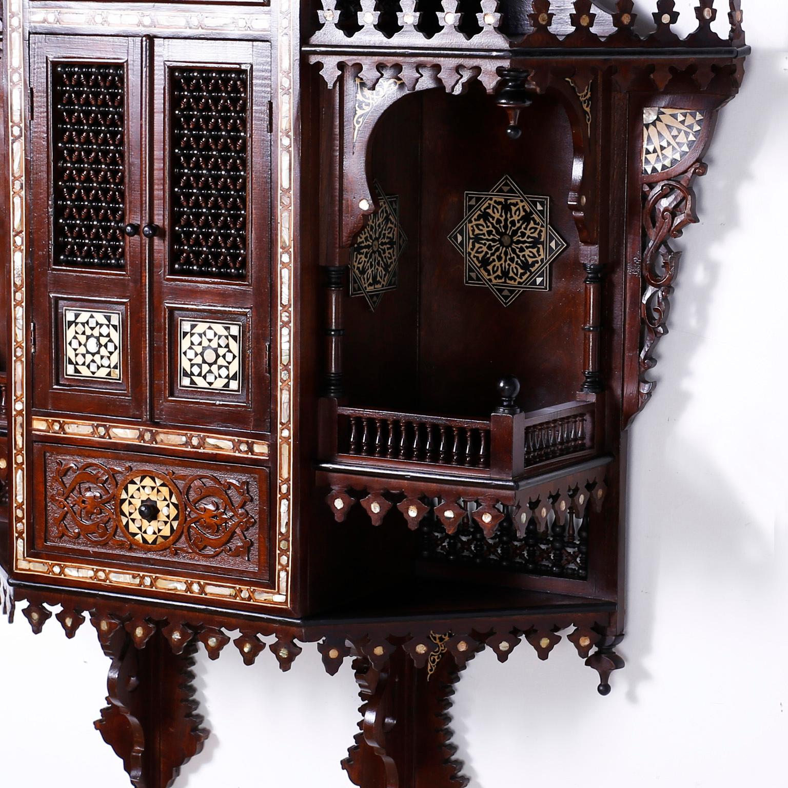 Monumental Inlaid Wall Cabinet For Sale 1