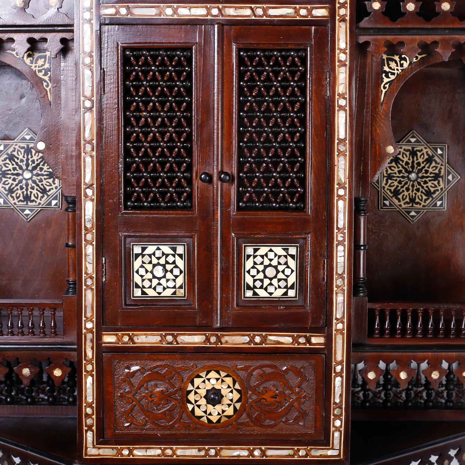 Monumental Inlaid Wall Cabinet For Sale 2