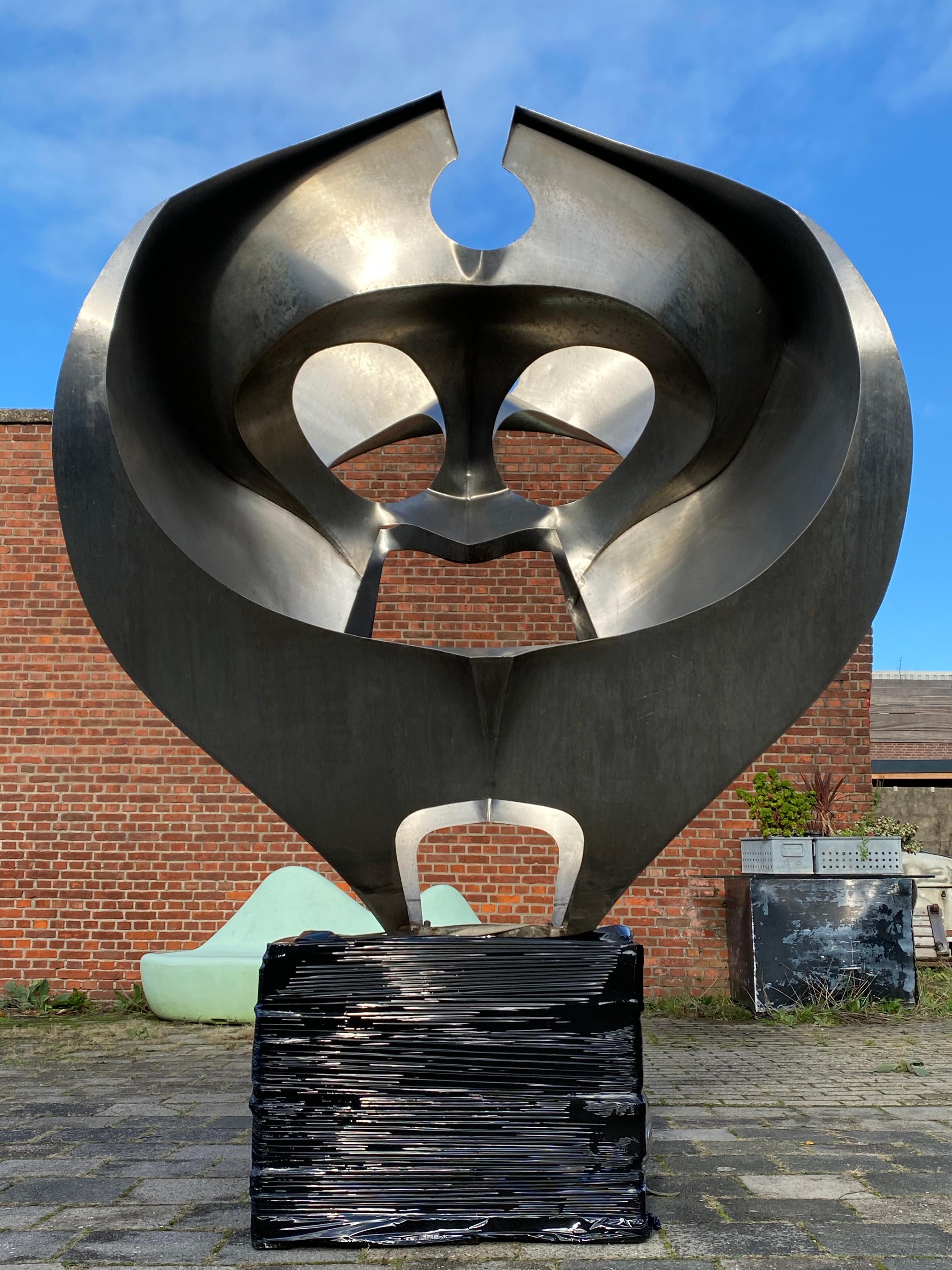 Stainless Steel Monumental Inox Sculpture by Dutch Artist Diet Wiegman, circa 1970
