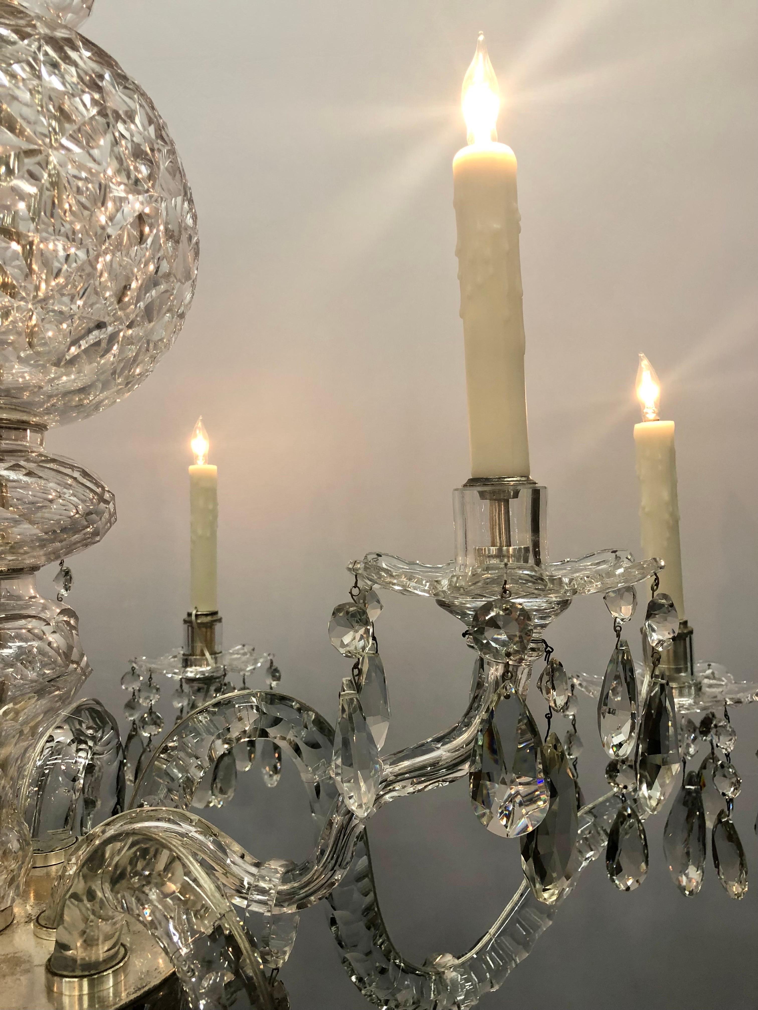 Monumental Irish Crystal Georgian Nine Light Chandelier, 19th Century  For Sale 10