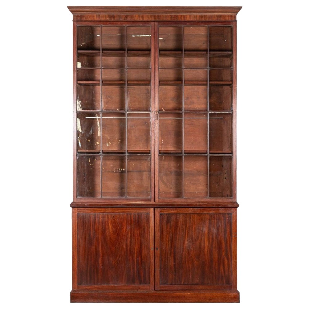 Monumental Irish Georgian Mahogany Glazed Bookcase