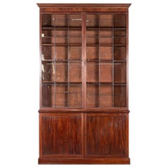 Monumental Irish Georgian Mahogany Glazed Bookcase