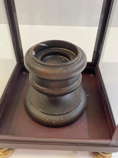 Monumental Iron Brass & Glass Table Lantern by Chapman