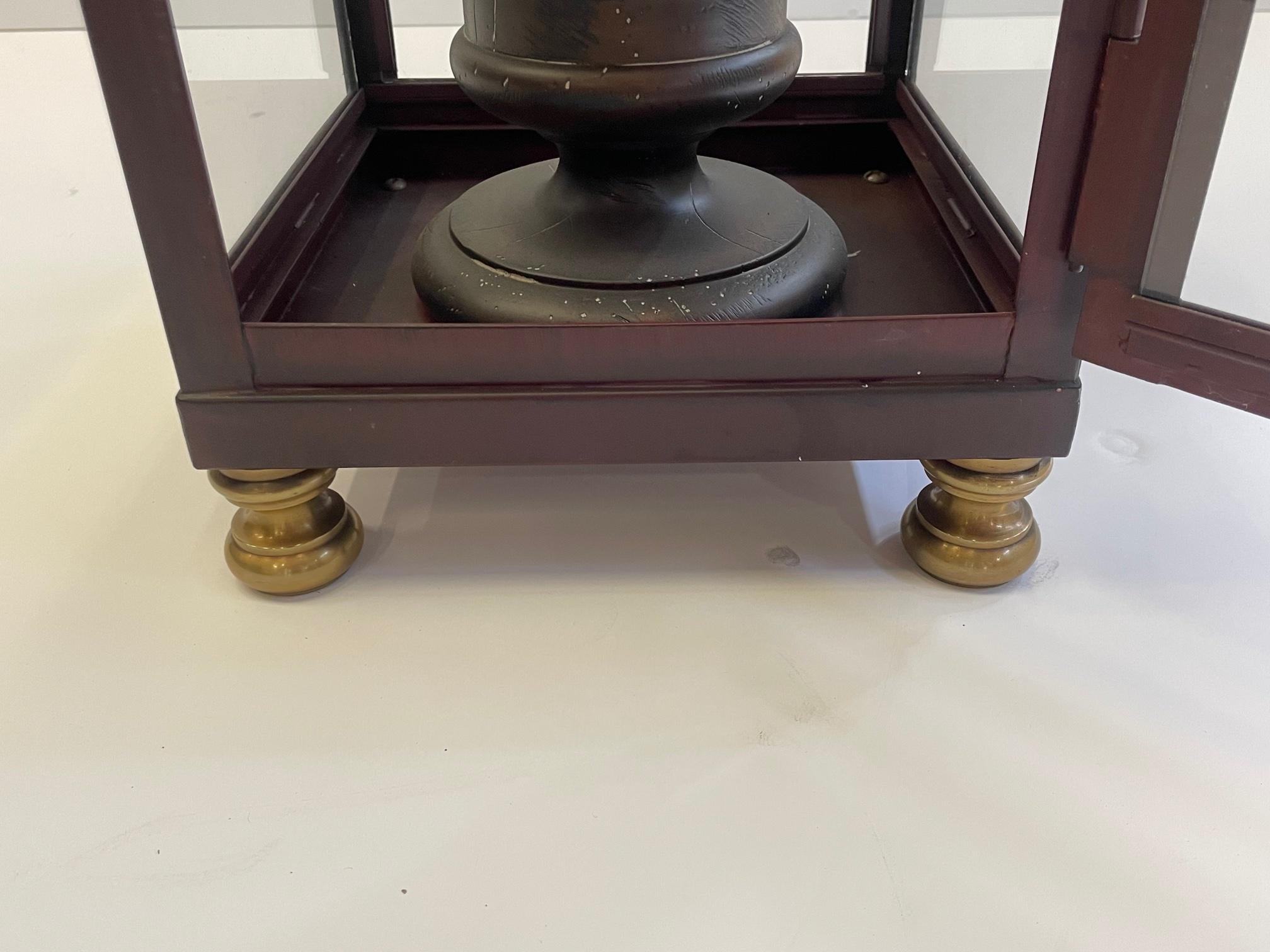 Monumental Iron Brass & Glass Table Lantern by Chapman For Sale 3