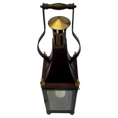 Monumental Iron Brass & Glass Table Lantern by Chapman