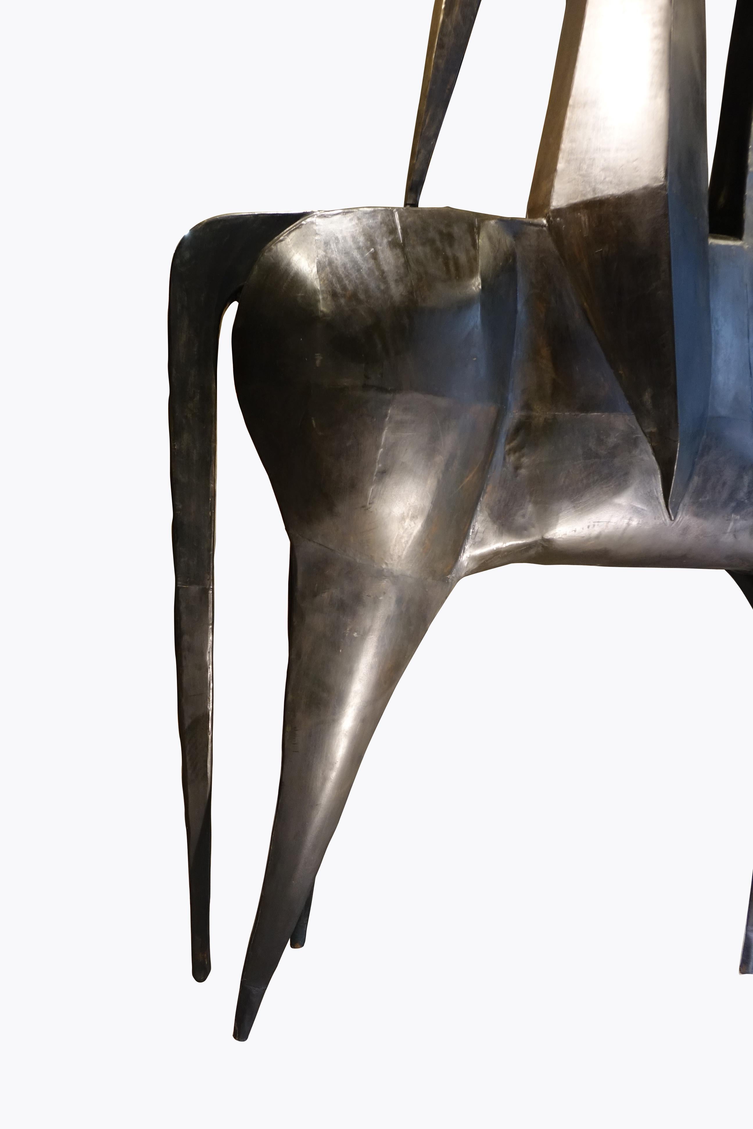 Mid-20th Century Monumental Iron Sculpture, Rider on a Horse, Signed AMBROSIO, 1967 For Sale