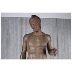 Monumental Iron Statue of a Classical Male Nude, Ares Borghese, 19th Century