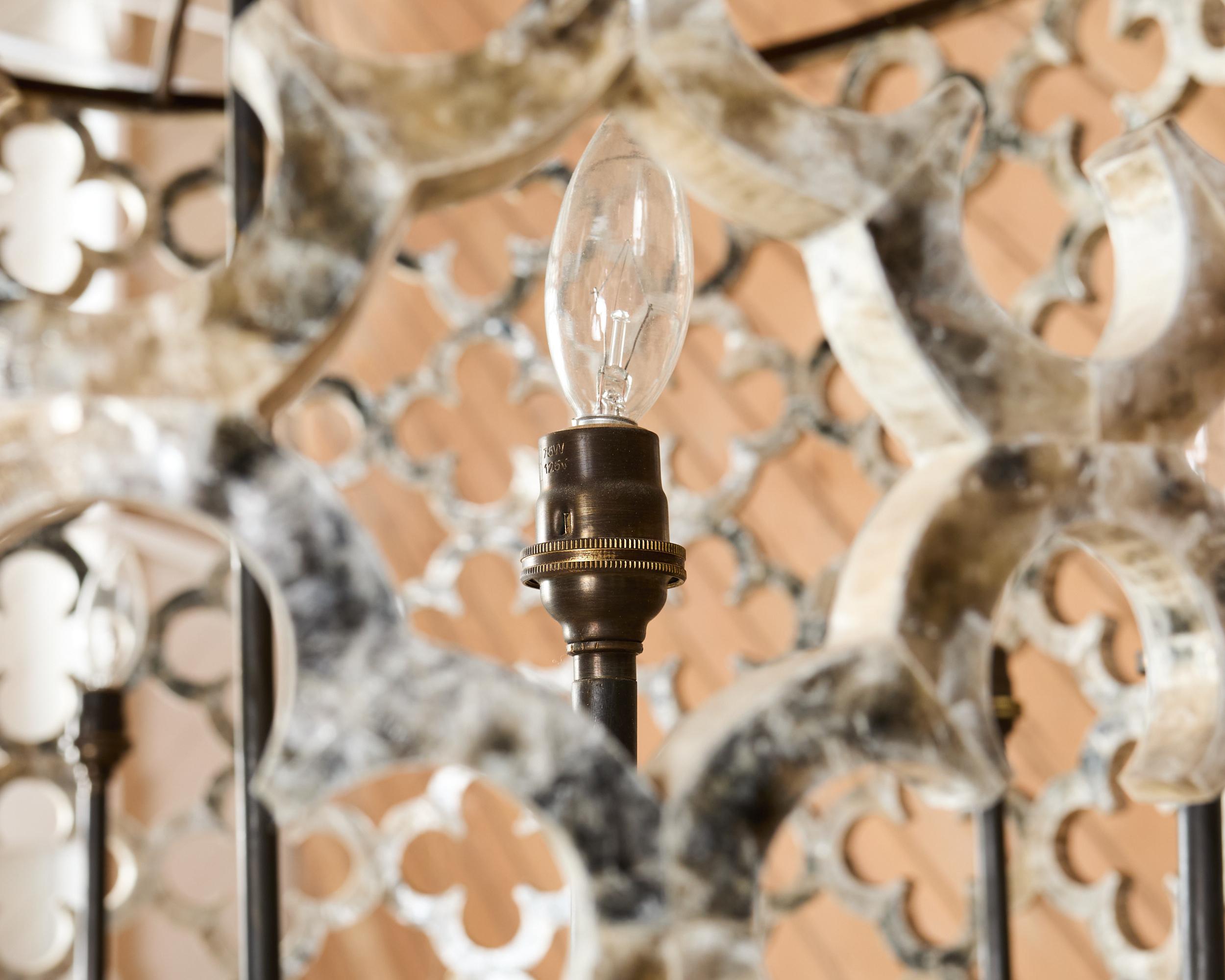 Monumental Ironies Capriz Shell Asilah Quatrefoil Chandelier For Sale 7