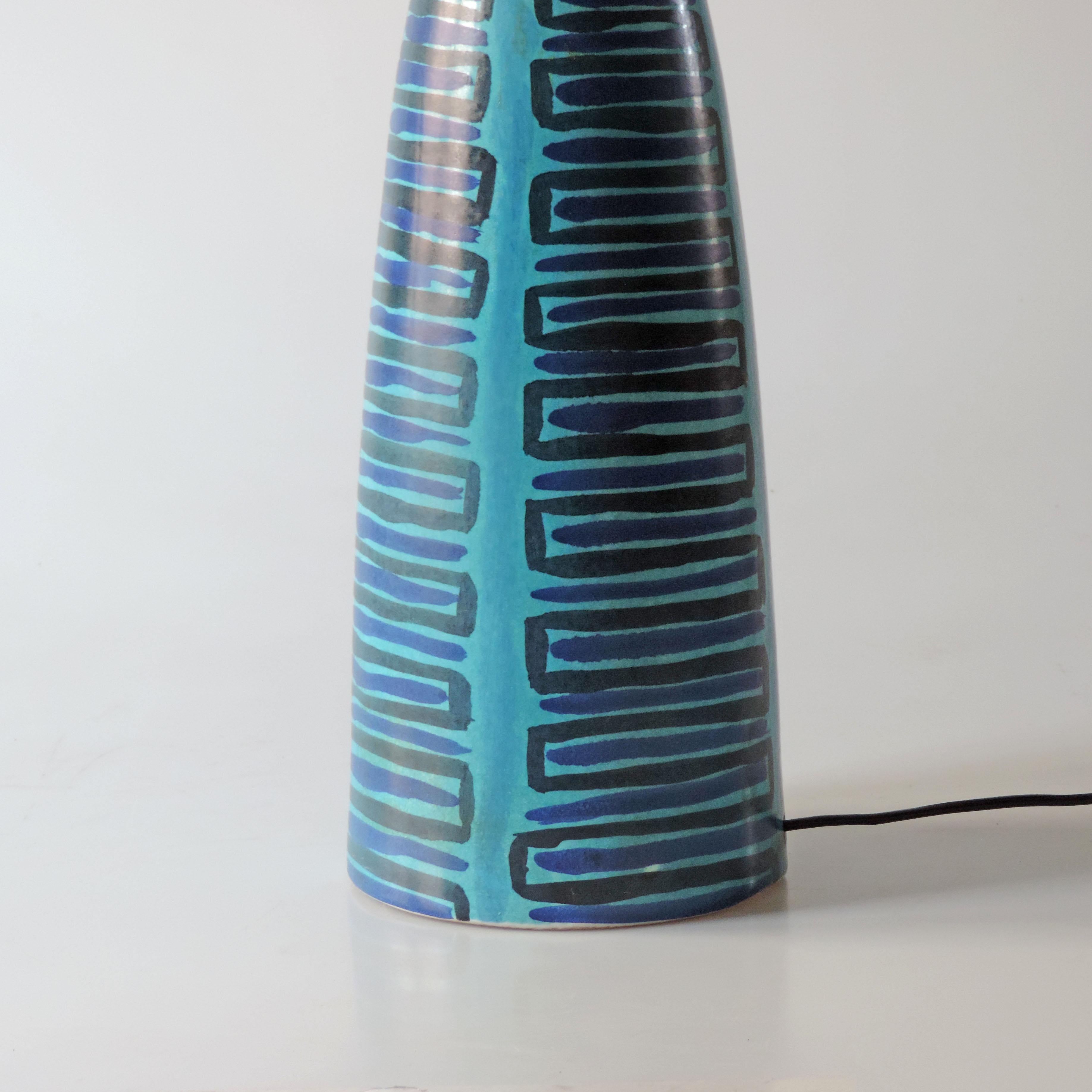 Monumental Italian 1950s ceramic table lamp by Baldelli. 
Measurement is without shade
Lamp sold without lampshade.