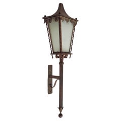 Vintage Monumental Italian 1950s Wrought Iron Wall Lamp