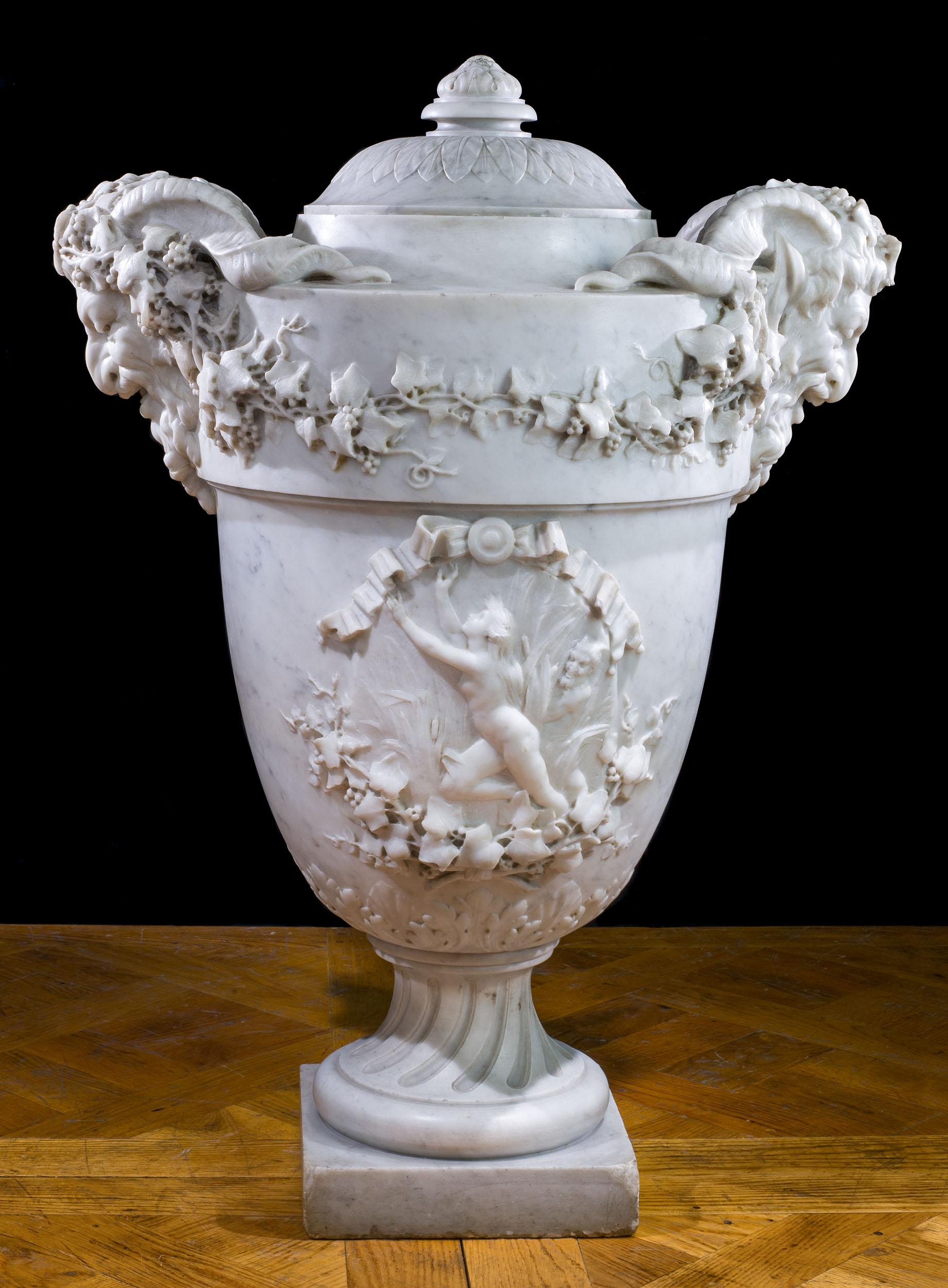 Monumental Italian 19th Century Marble Urn 4