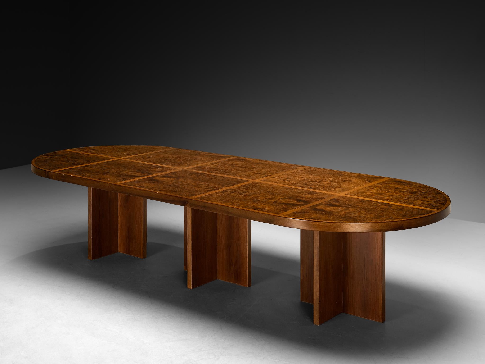 Monumental Italian Art Deco Dining Table in Walnut Burl 350 cm/137.8 in ...