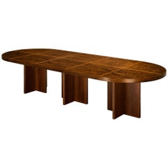 Monumental Italian Art Deco Dining Table in Walnut Burl 350 cm/137.8 in.