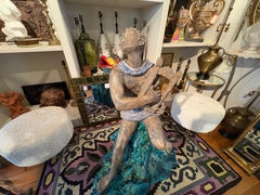 Monumental Italian Art Deco Glazed Terracotta Sculpture