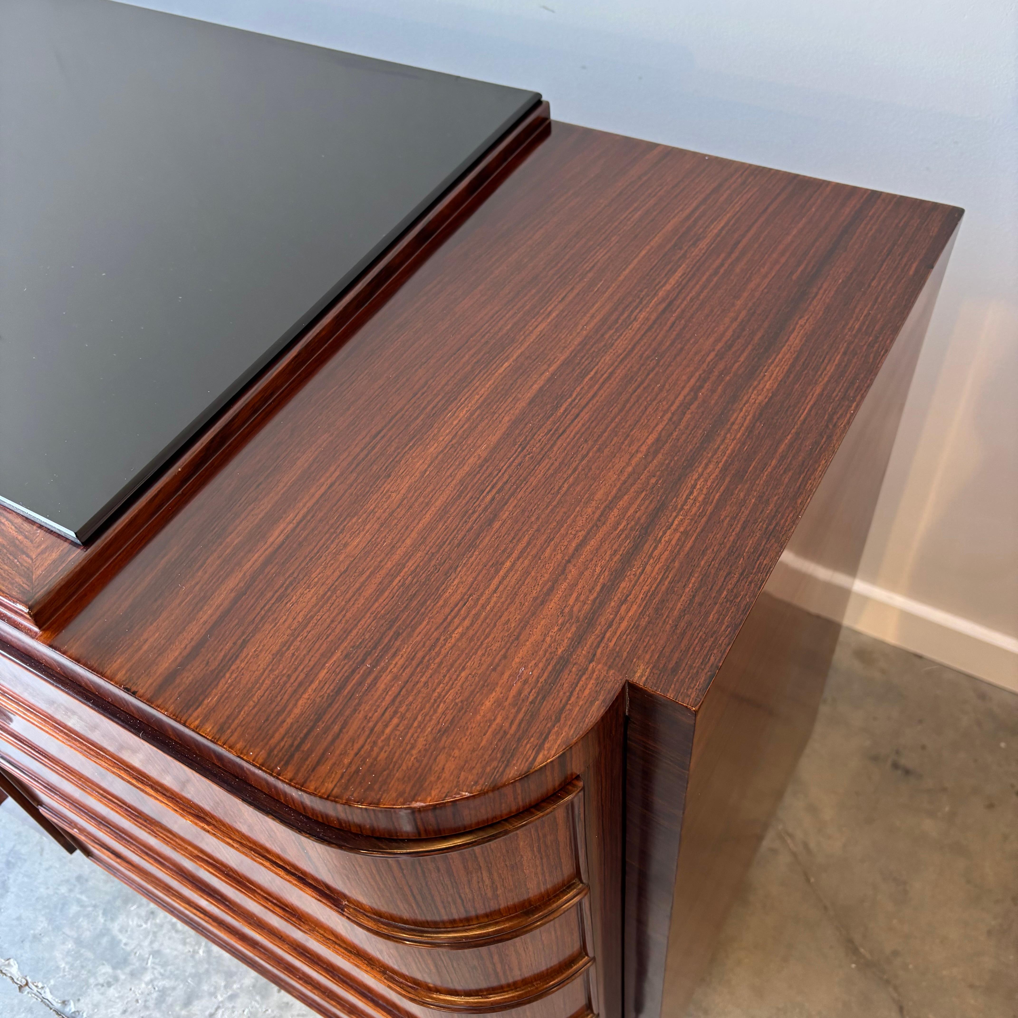 Monumental Italian Art Deco Sideboard in Rosewood and Parchment, 1930s 5
