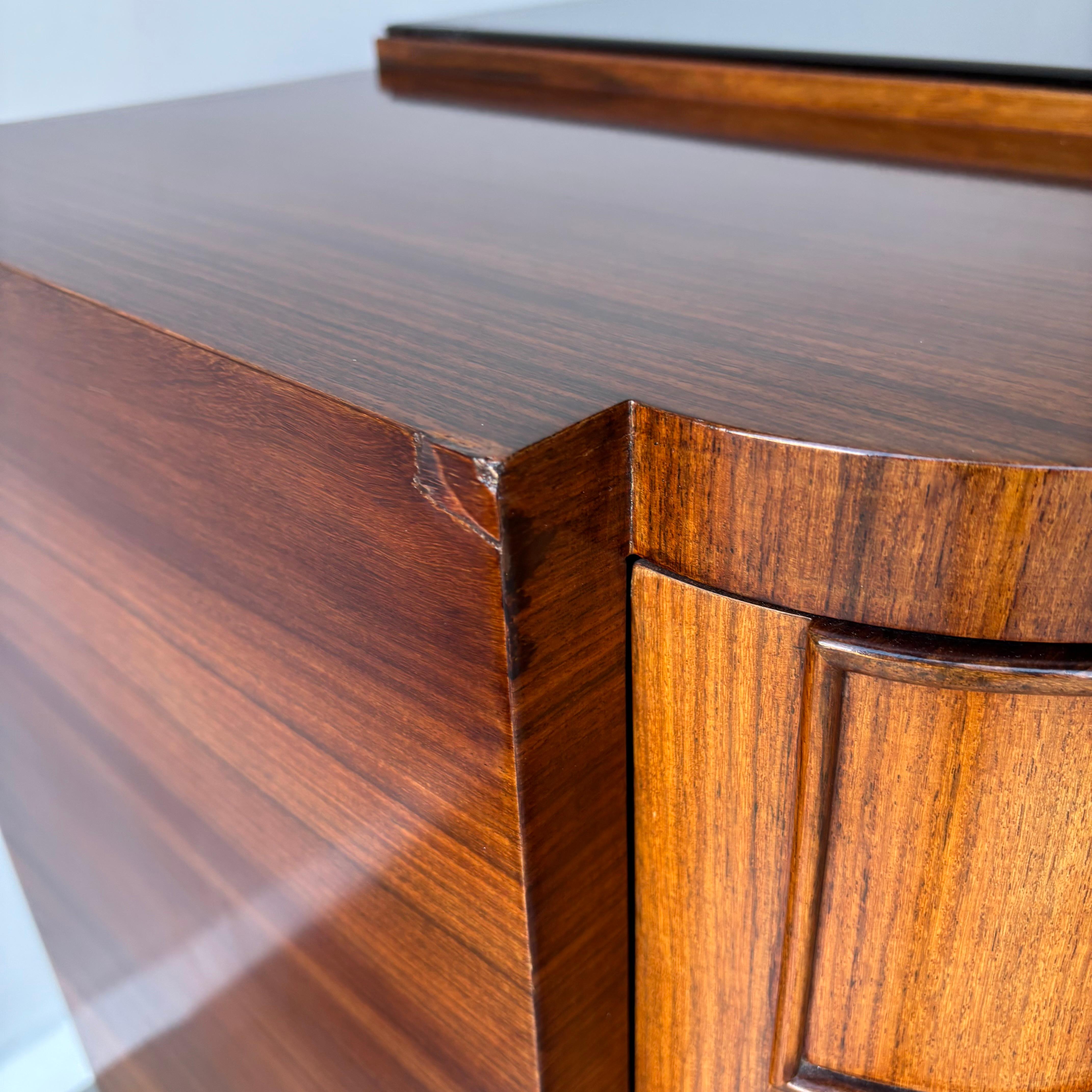 Monumental Italian Art Deco Sideboard in Rosewood and Parchment, 1930s 9