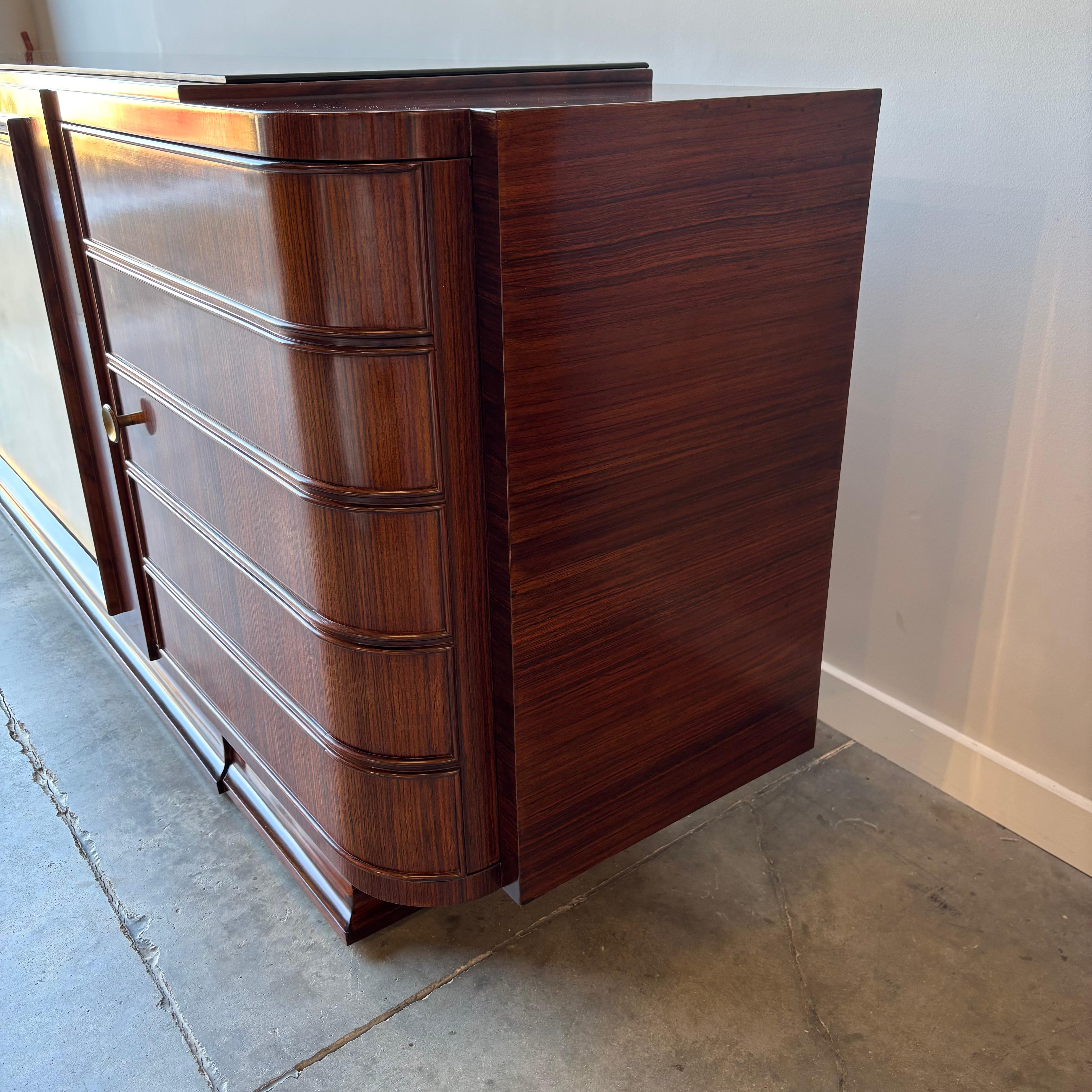 Monumental Italian Art Deco Sideboard in Rosewood and Parchment, 1930s 13