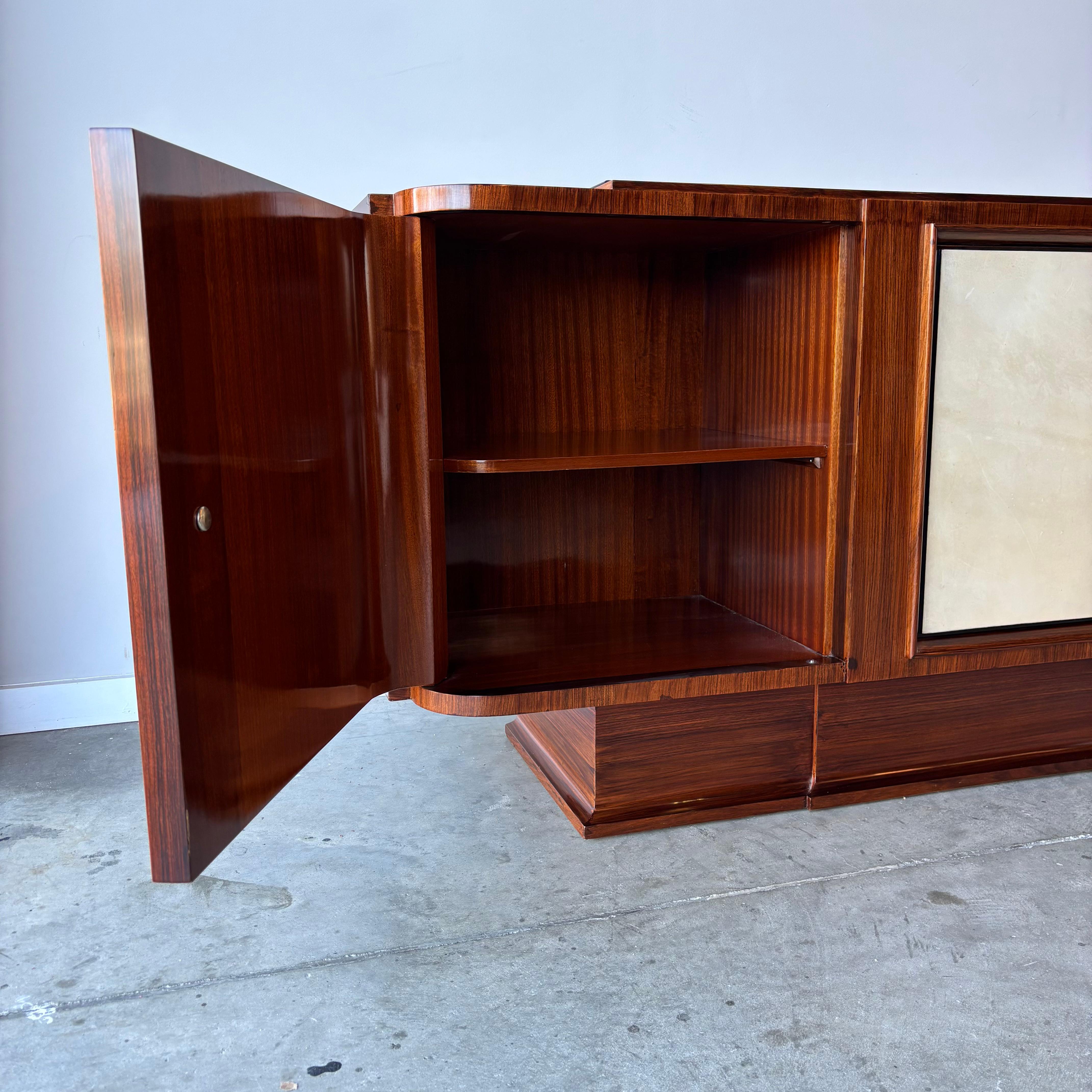 Monumental Italian Art Deco Sideboard in Rosewood and Parchment, 1930s 3
