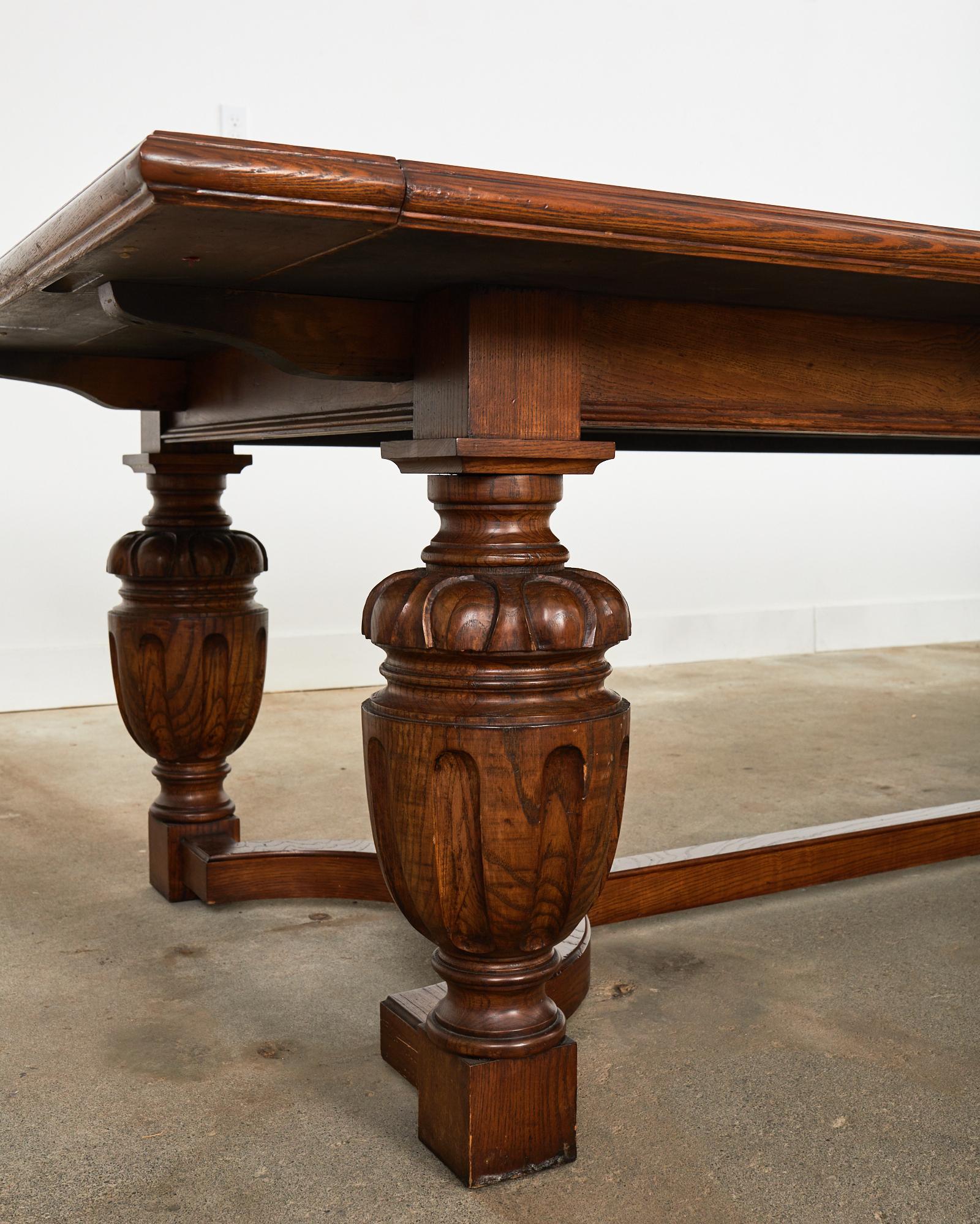 Monumental Italian Baroque Style Oak Refectory Dining Table 6