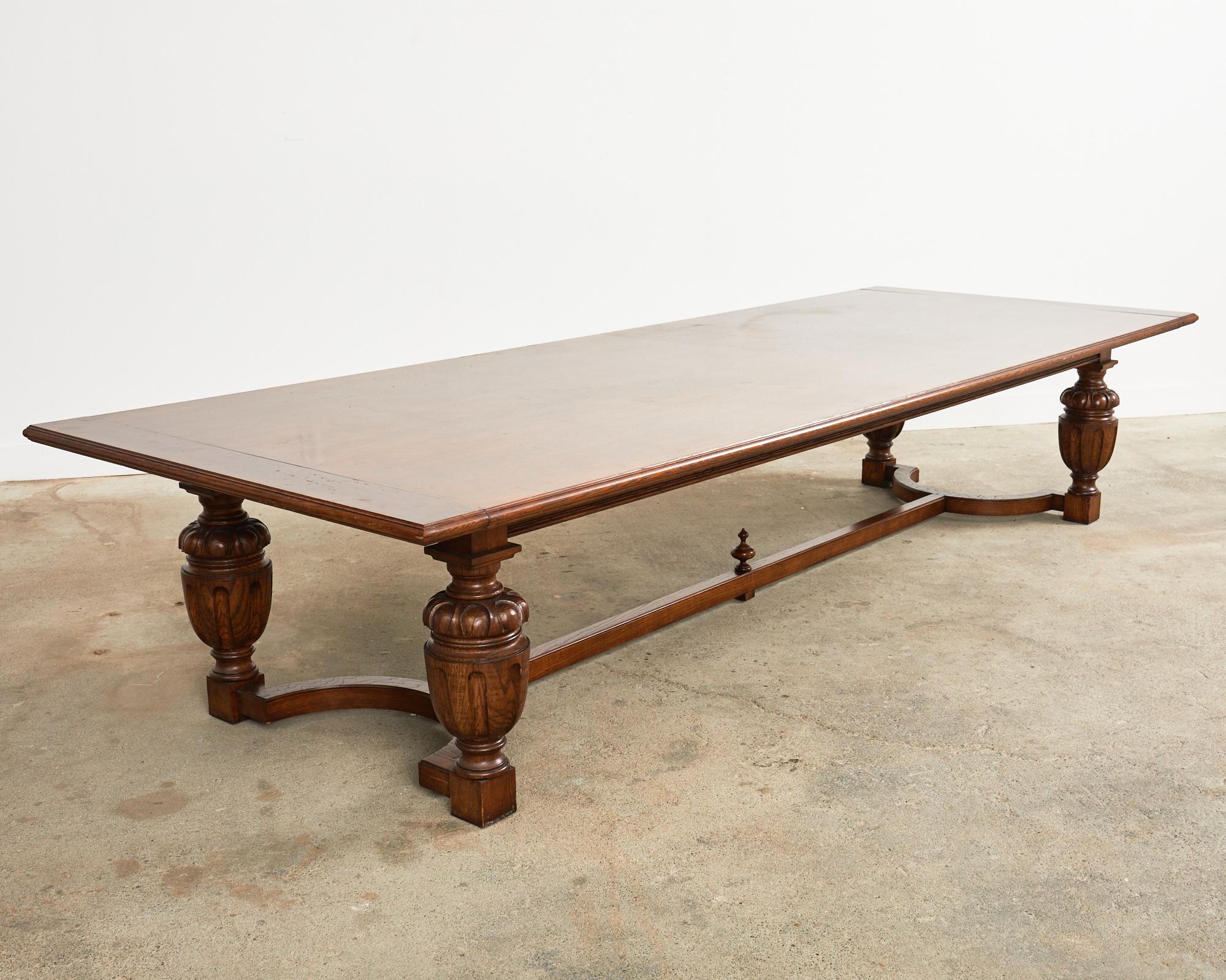 Monumental Italian Baroque Style Oak Refectory Dining Table 7