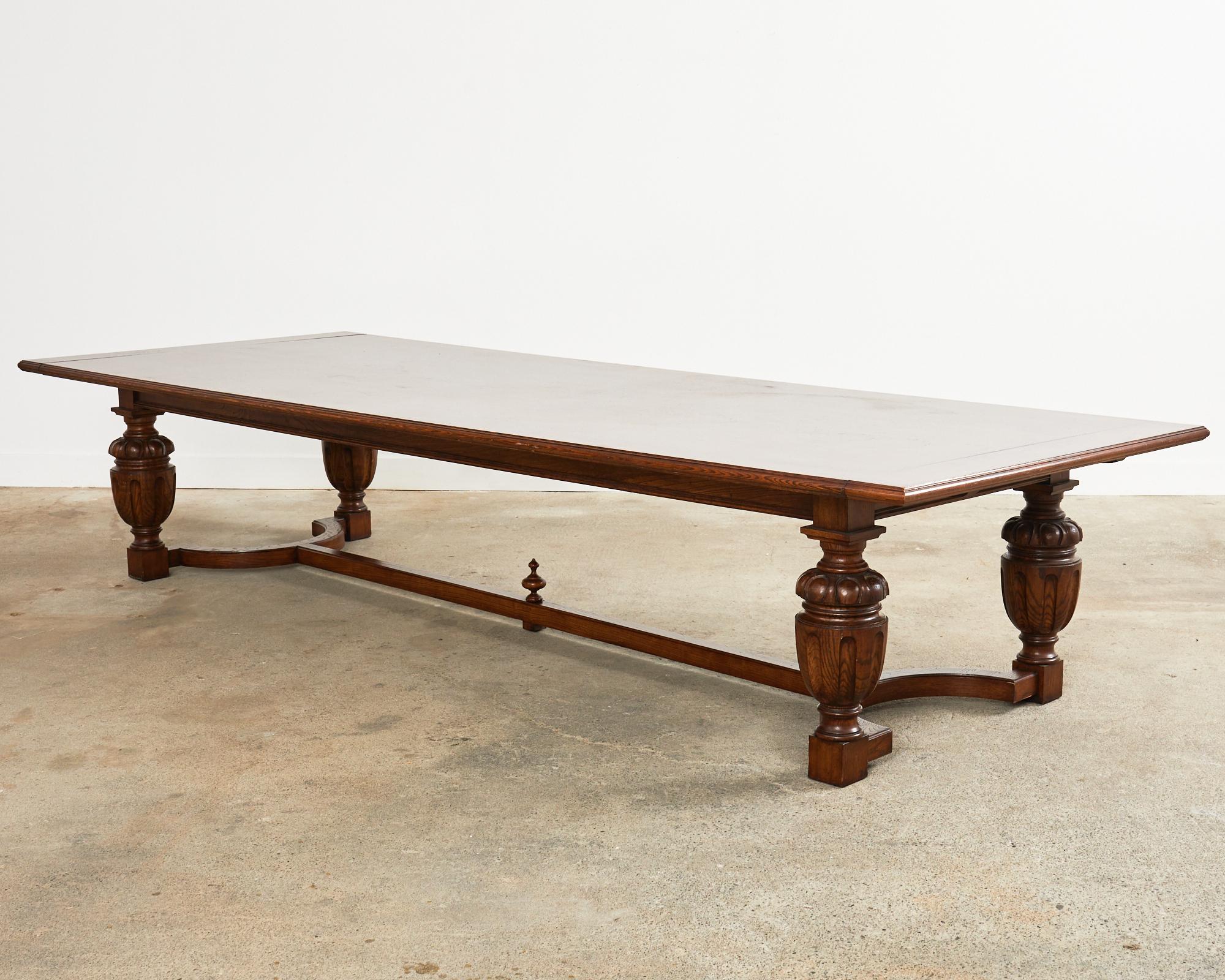 Monumental Italian Baroque Style Oak Refectory Dining Table 11