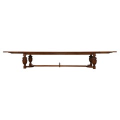 Monumental Italian Baroque Style Oak Refectory Dining Table