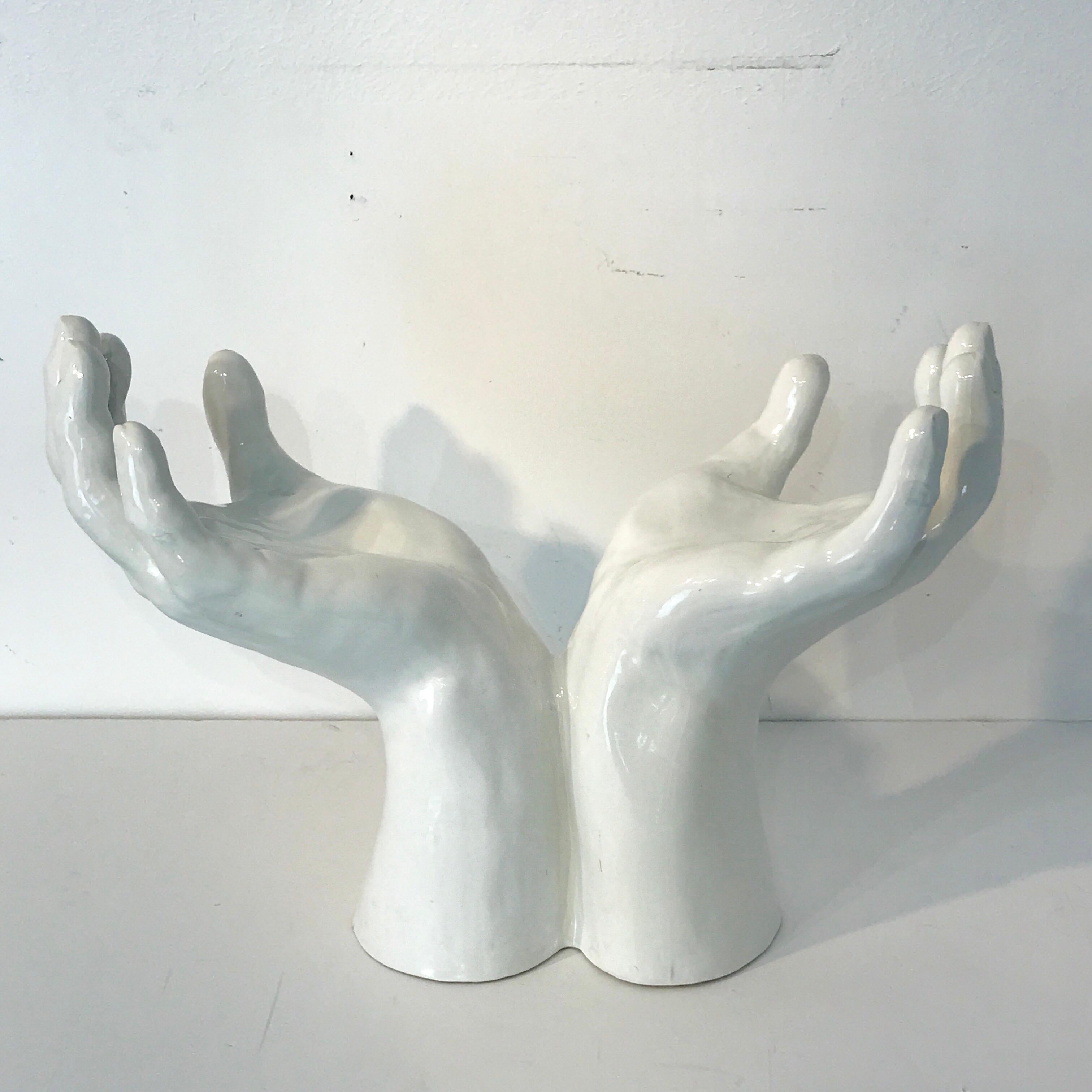 Monumental Italian Blanc de Chine Open Hands Centrepiece 10