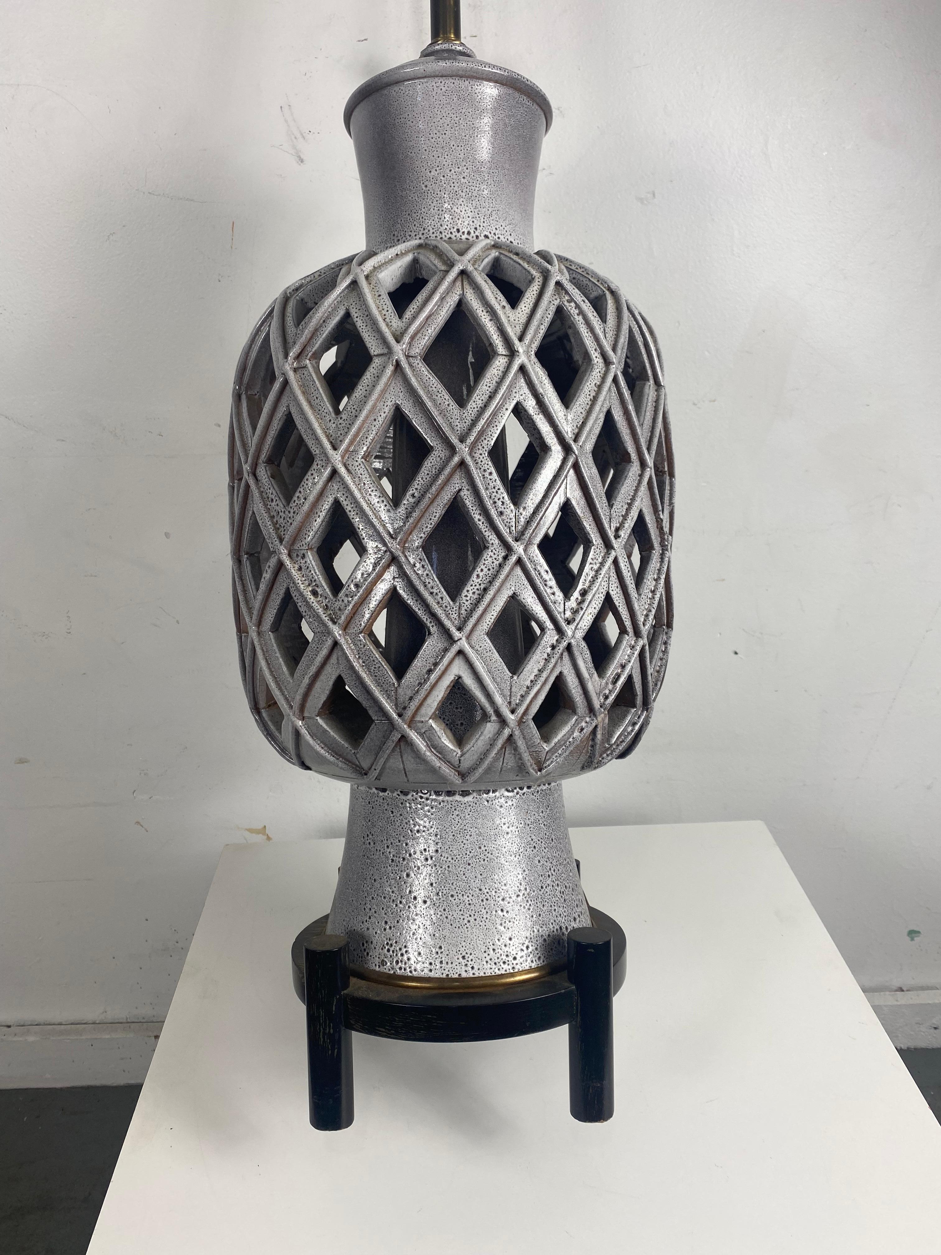 Mid-Century Modern Monumental Italian Ceramic Lamp by Marbro Lamp Company / Modernist