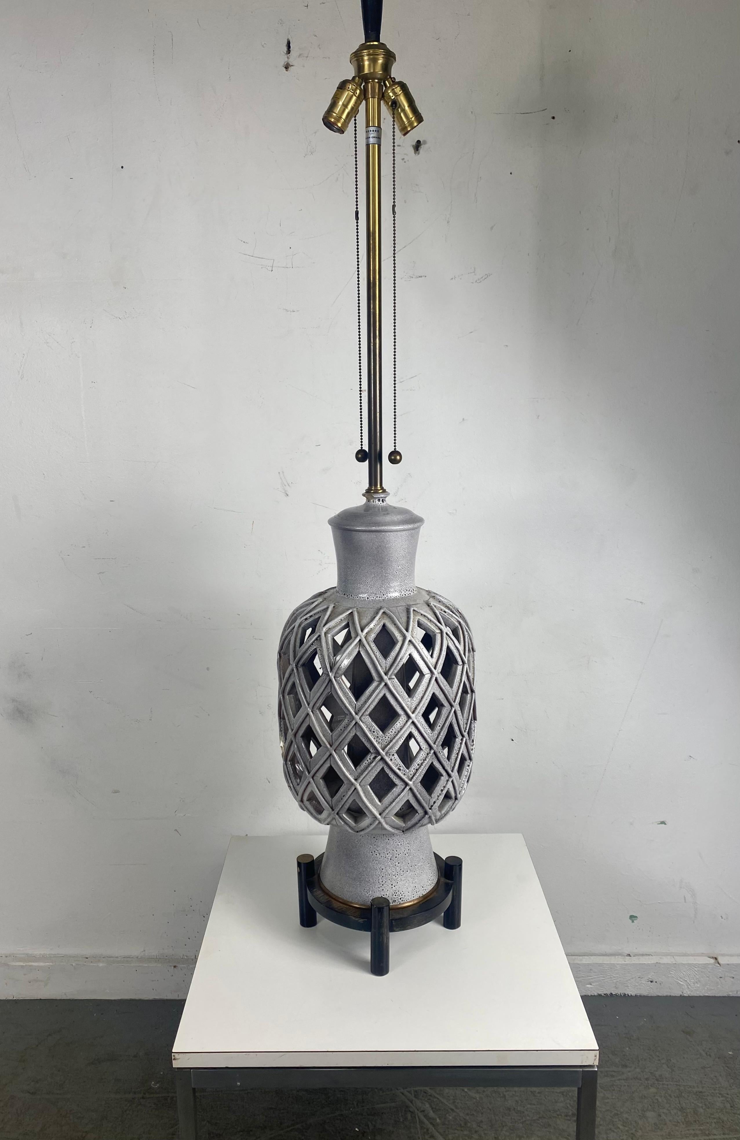 Mid-20th Century Monumental Italian Ceramic Lamp by Marbro Lamp Company / Modernist