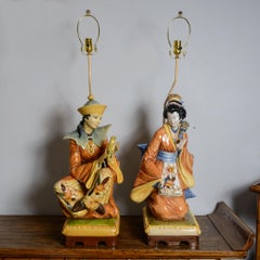 Monumental Italian Chinoiserie Table Lamps by Domenico Poloniato, A-Pair