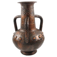 Used Monumental Italian Copper Baluster Urn Amphora Vase