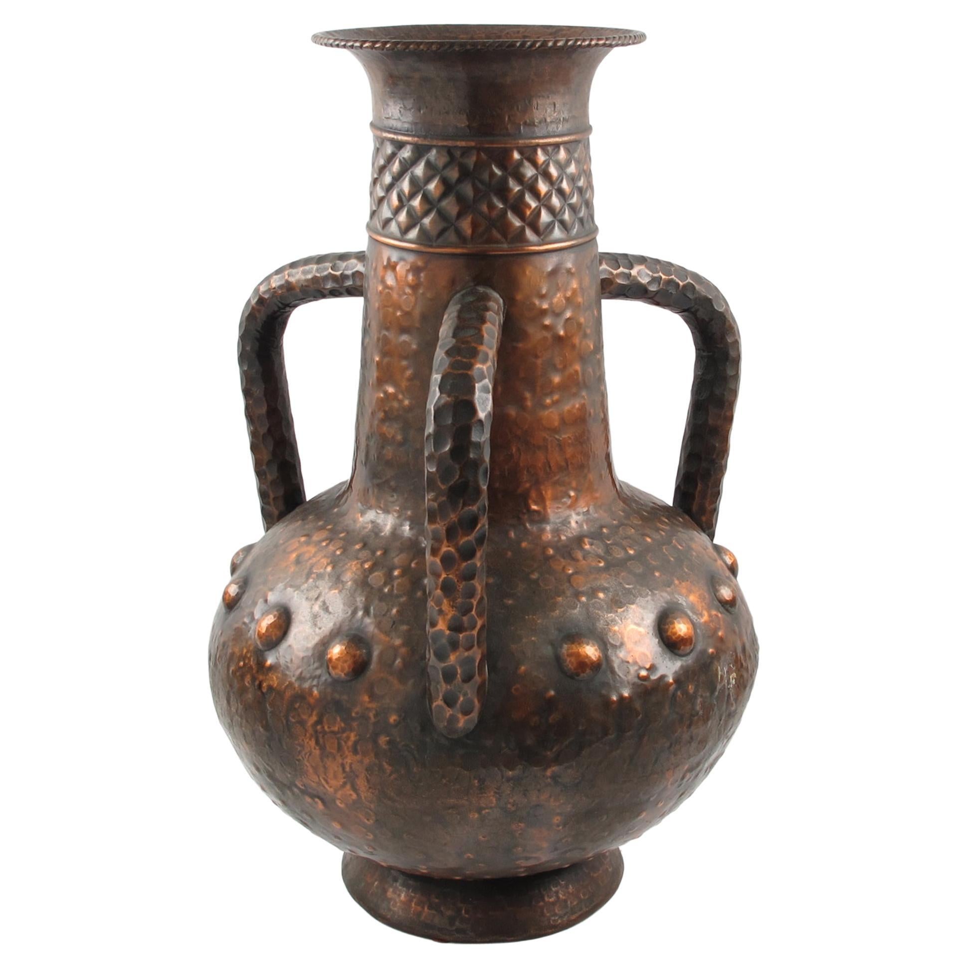 Monumental Italian Copper Baluster Urn Amphora Vase