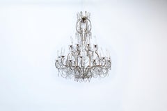 Monumental Italian Crystal and Gilt Chandelier