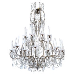 Monumental Italian Crystal and Gilt Chandelier