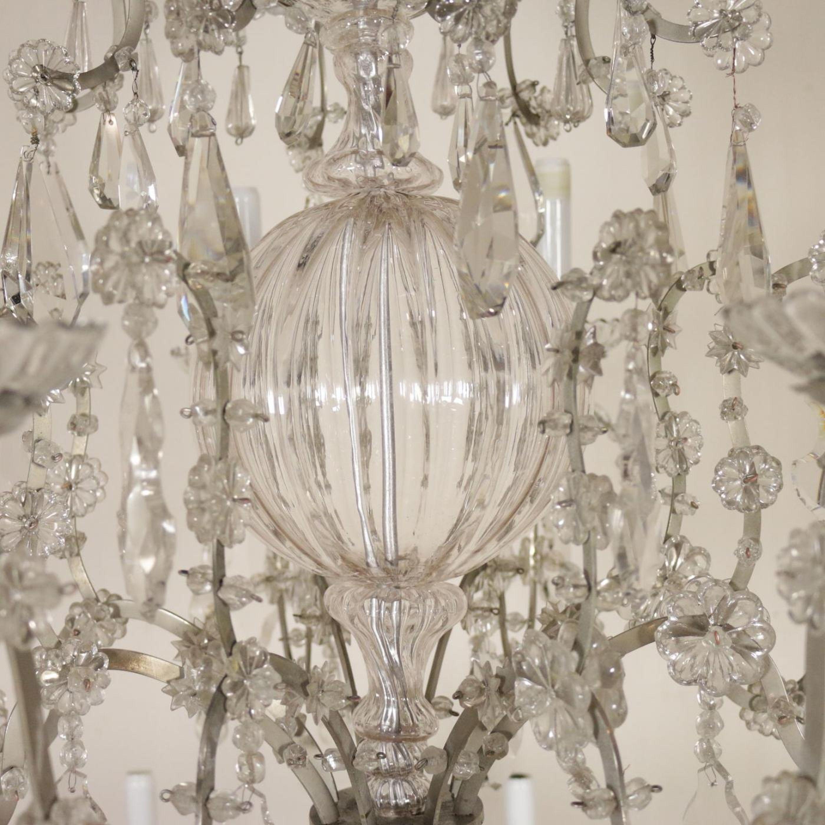 Lustre monumental en cristal italien Bon état - En vente à Los Angeles, CA