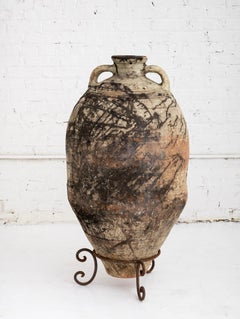 Monumental Italian Earthenware Vessel with Stand