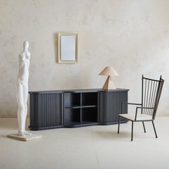 Monumental Italian Ebonized Wood Credenza, 1980s