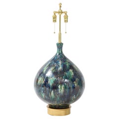 Monumental Italian Glazed Ceramic Lamp