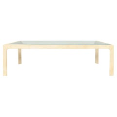 Monumental Italian Goatskin and Glass Dining Table Attributed to Aldo Tura