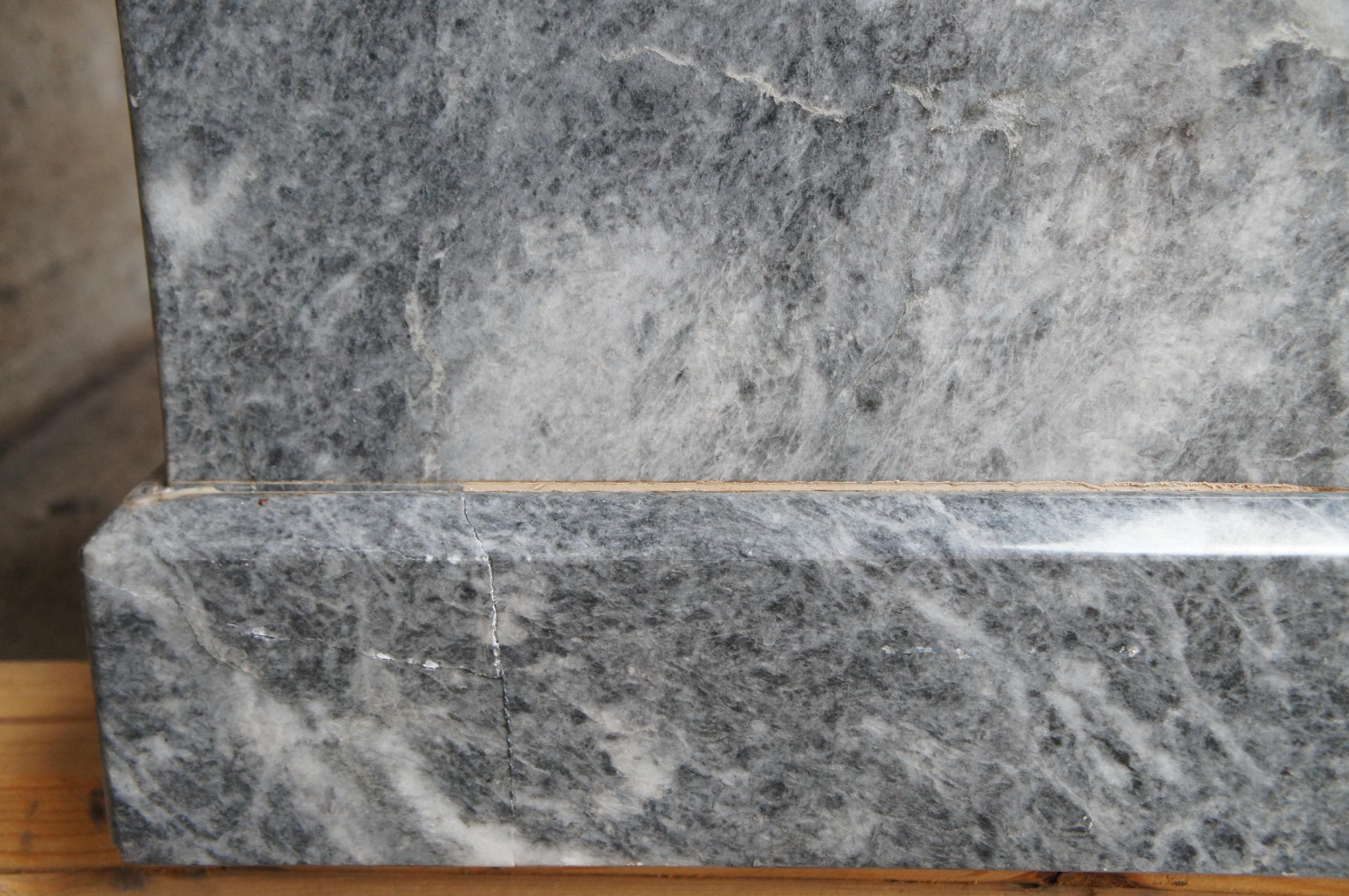 Monumental Italian Gray Marble Plinth Sculpture Stand Pedestal Table Stone 34