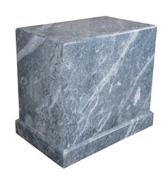Monumental Italian Gray Marble Plinth Sculpture Stand Pedestal Table Stone 34"