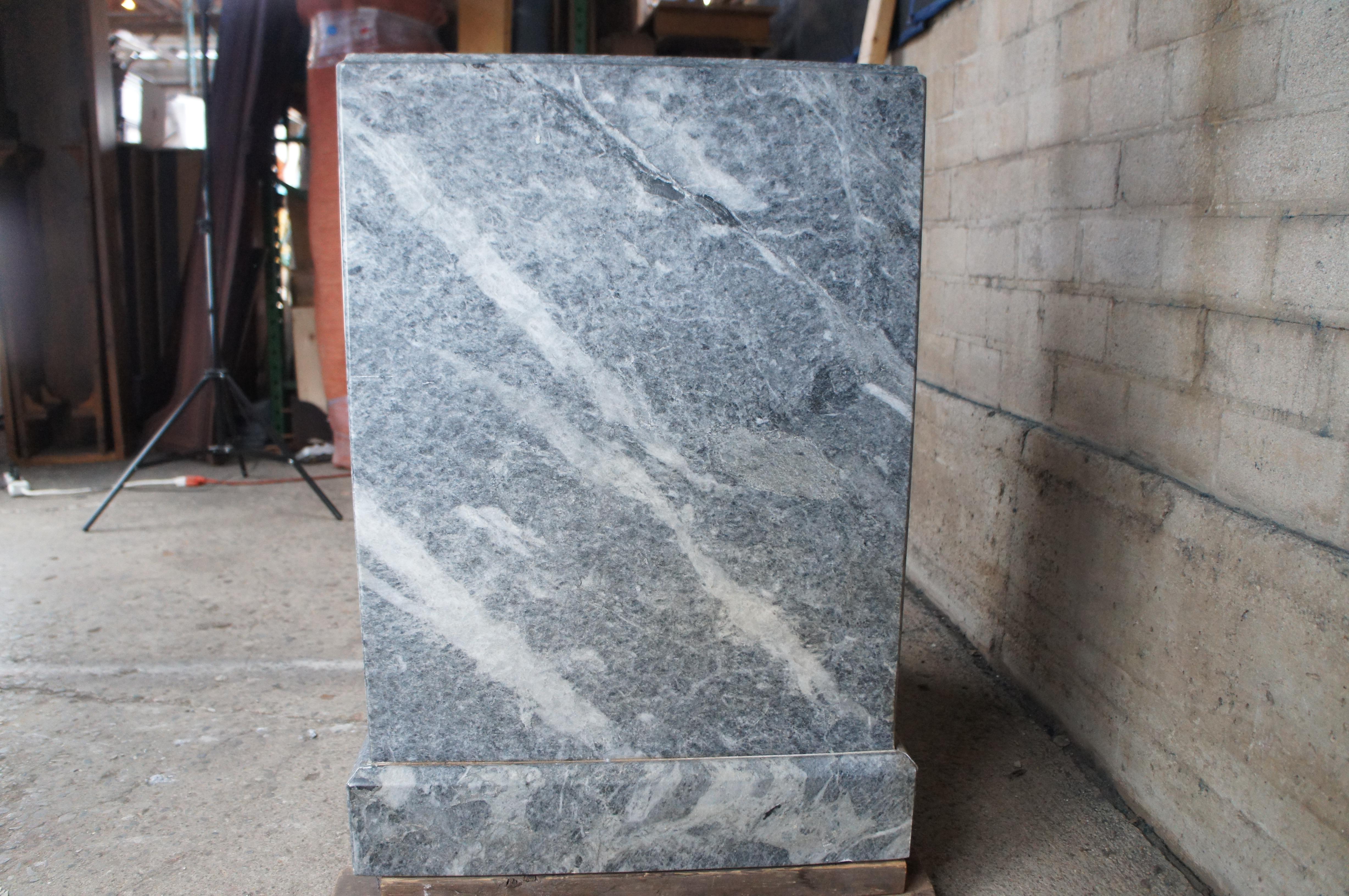 Marbre Monumental Italian Gray Marble Plinth Sculpture Stand Pedestal Table Stone 34