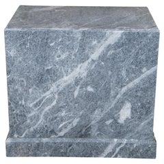 Zócalo monumental de mármol gris italiano Escultura Pedestal Mesa Piedra 34".