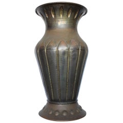 Retro Monumental Italian Hammered Copper Vase, Art Deco, 1920s