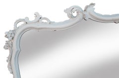 Monumental Italian Hand carved White Mantle Mirror