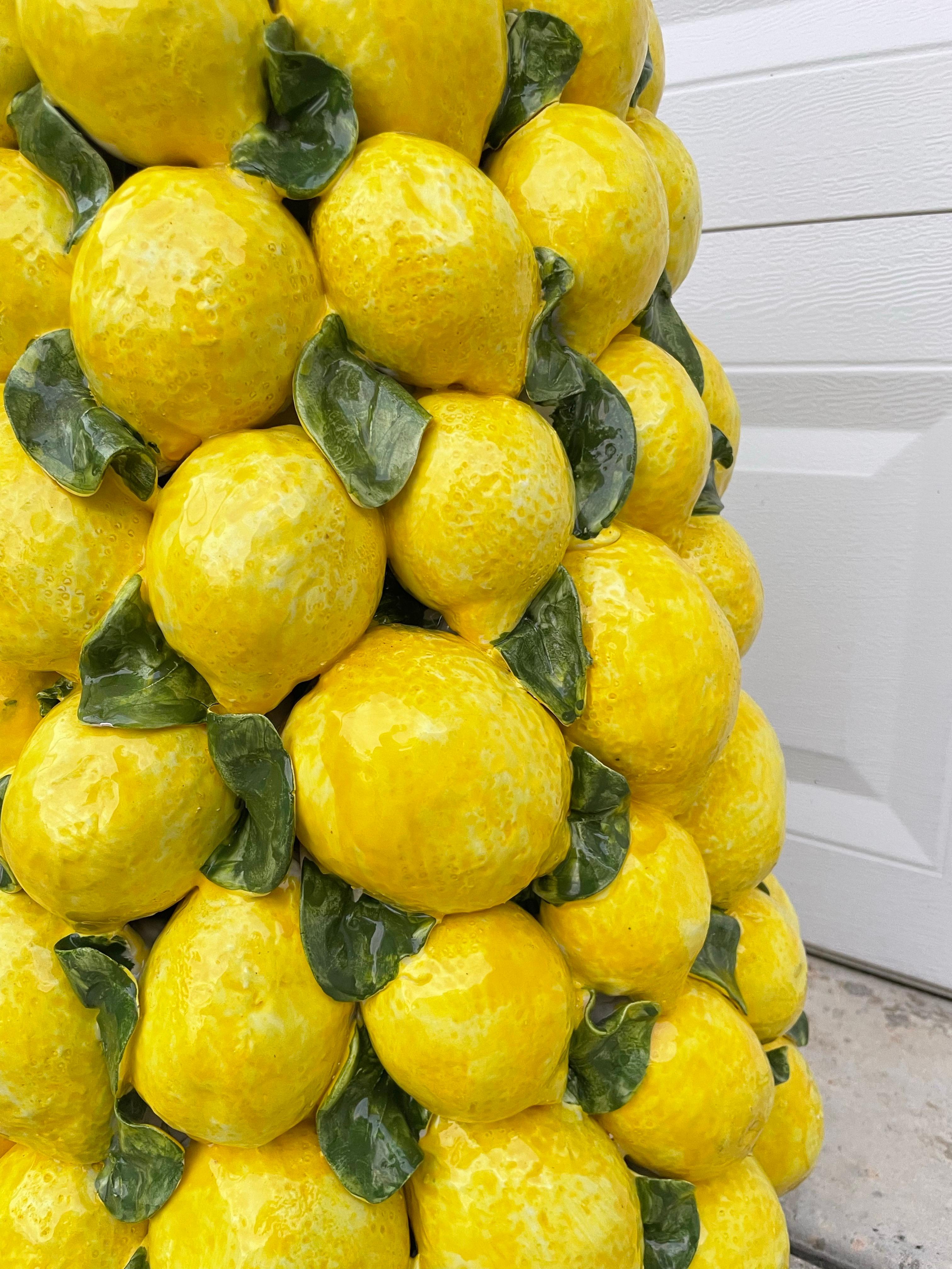 Terracotta Monumental Italian Lemon Topiary For Sale