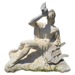 Monumental Italian Marble Marine Sculpture, Mid-20th Century