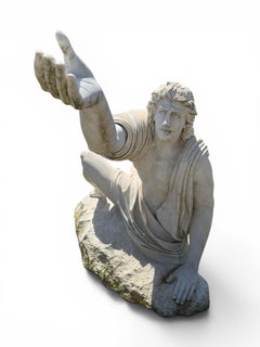 Monumental Italian Marble Sculpture of a Greek Mythological Marine Figure, Mid-2