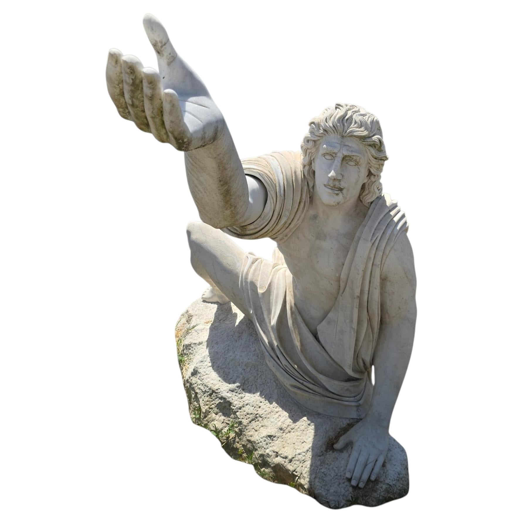 Monumental Italian Marble Sculpture of a Greek Mythological Marine Figure, Mid-2